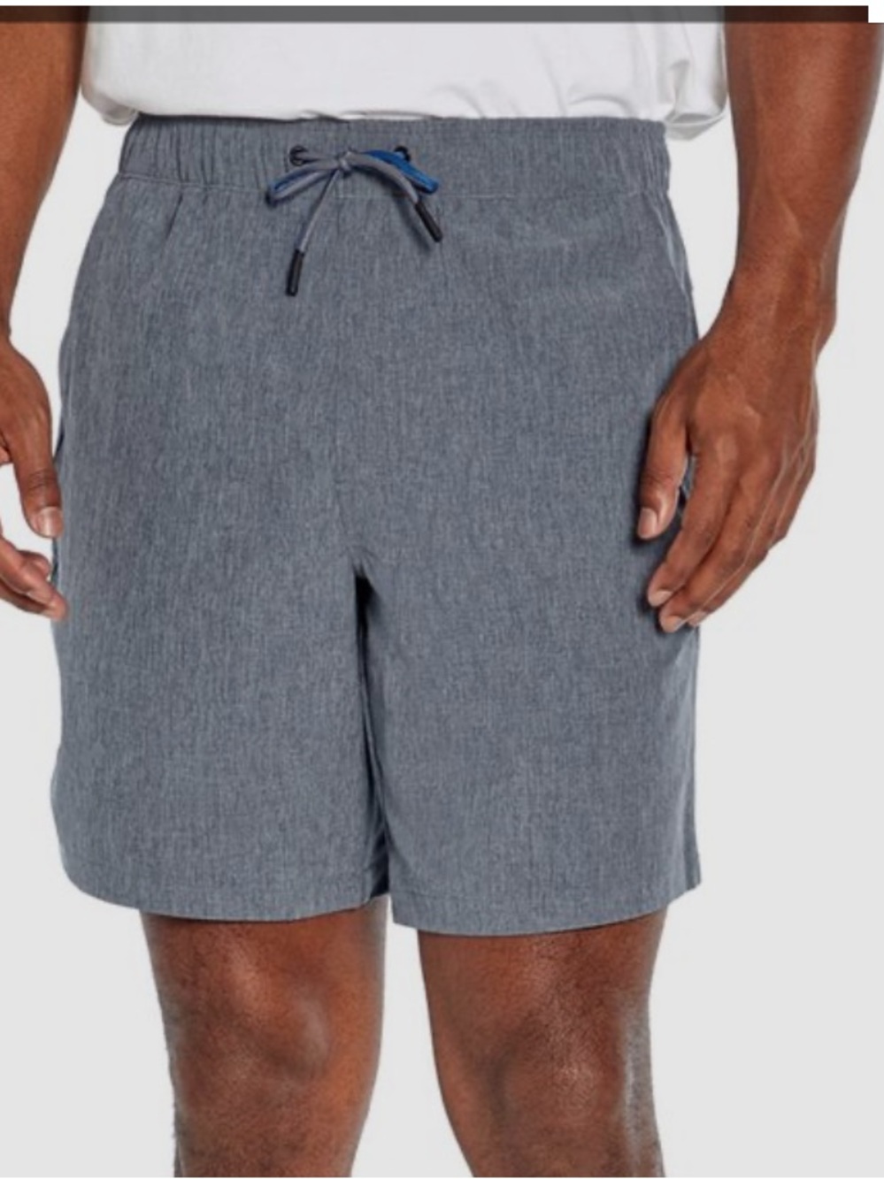 Eddie Bauer MensUPF50+ Quick Dry Woven Tech Gray/ Blue Drawstring Shorts -XXL